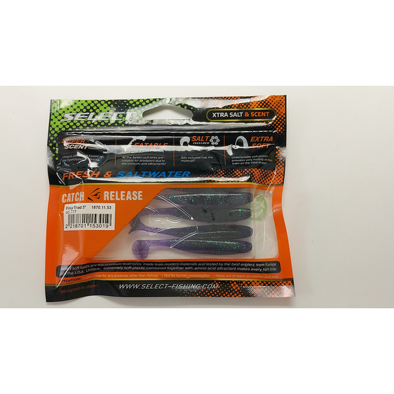 Силікон Select Easy Shad 3" col.777 (5 шт/упак), Довжина силікону: 3" (7.62 см), Колір силікону: 777, фото , изображение 26