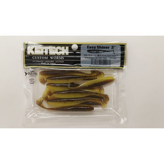Силікон Keitech Easy Shiner 3" (10 шт/упак), колір:pal#10 bumblebee, Довжина силікону: 3" (7.6 см), Колір силікону: PAL#10 Bumblebee, фото , изображение 18