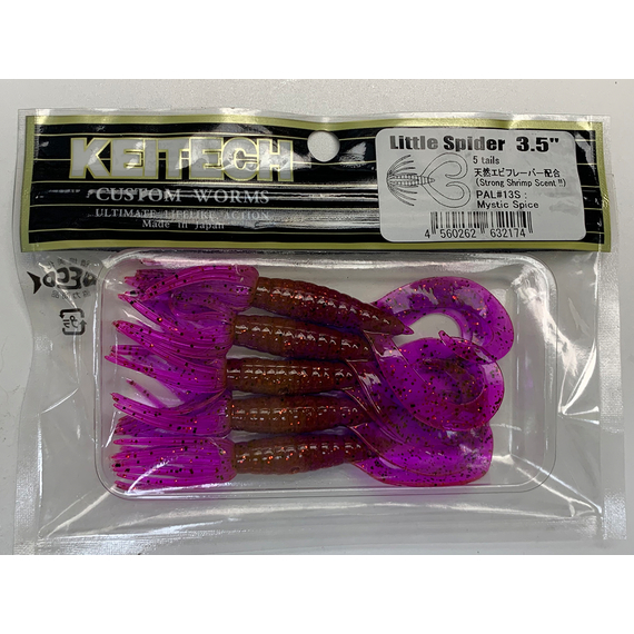 Силікон Keitech Little Spider 3.5" (5 шт/уп), колір:pal#13 mistic spice, Довжина силікону: 3.5" (8.9 см), Колір силікону: PAL#13 Mistic Spice, фото , изображение 8