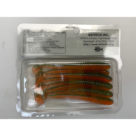 Силикон Keitech Swing Impact 3.5" (8 шт/упак) ц:pal#11 rotten carrot, Длина силикона: 3.5" (8.9 см), Расцветка силикона: PAL#11 Rotten Carrot, фото , изображение 7