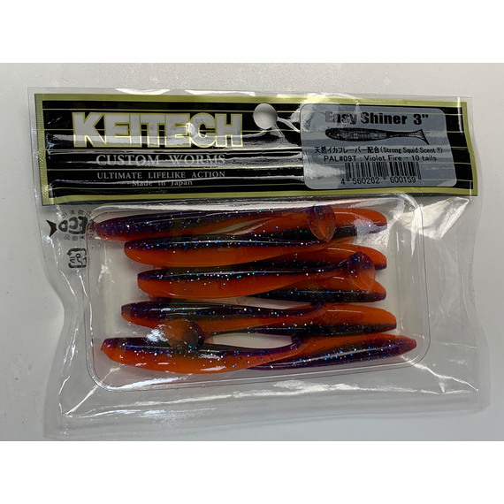 Силікон Keitech Easy Shiner 3" (10 шт/упак), колір:pal#09 violet fire, Довжина силікону: 3" (7.6 см), Колір силікону: PAL#09 Violet Fire, фото , изображение 7