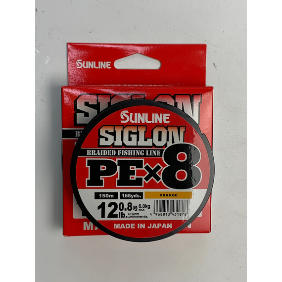 Шнур Sunline Siglon PE х8 150m (помаранч.) #0.8/0.153mm 12lb/6.0kg, Діаметр: #0.8/0.153mm, Колір: помаранчевий, фото , изображение 5