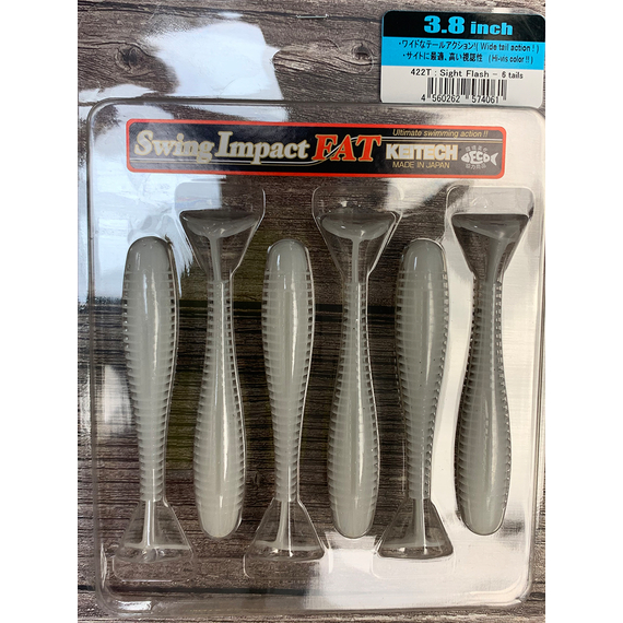 Силікон Keitech Swing Impact FAT 3.8" (6 шт/упак), колір:422 sight flash, Довжина силікону: 3.8" (9.7 см), Колір силікону: 422 Sight Flash, фото , изображение 9