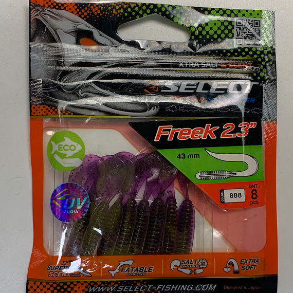 Силикон Select Freek 2.3" col.888 (8 шт/упак), Длина силикона: 2.3" (4.3 см), Расцветка силикона: 888, фото , изображение 5