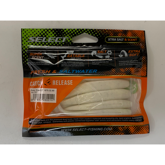 Силікон Select Easy Shad 3.5" #557 — їстівний віброхвіст для судака, щуки та великого окуня (5 шт/упак), Довжина силікону: 3.5" (8.89 см), Колір силікону: 557, фото , изображение 28