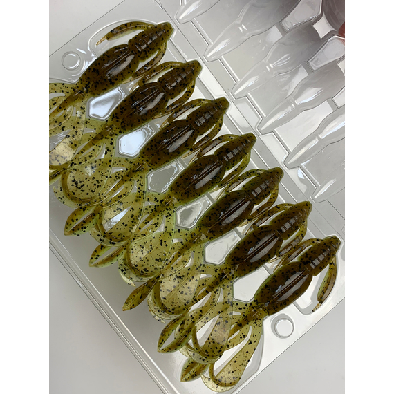 Силікон Keitech Crazy Flapper 3.6" (7 шт/упак), колір: 401 greenpumpkinpp.chart, Довжина силікону: 3.6" (9.1 см), Колір силікону: 401 Green Pumpkin/Chartreuse, фото , изображение 13