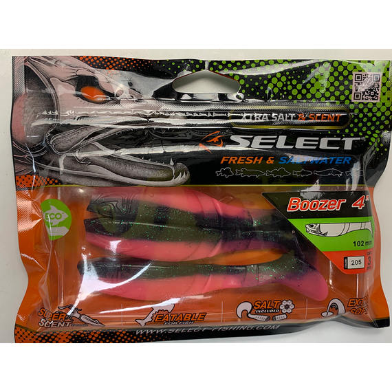 Силикон Select Boozer 4" col.205 (3 шт/упак), Длина силикона: 4.0" (10.16 см), Расцветка силикона: 205, фото , изображение 7