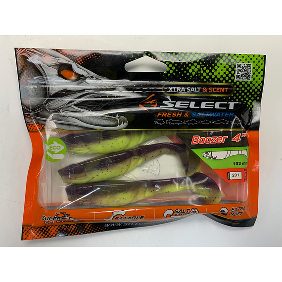 Силикон Select Boozer 4" col.201 (3 шт/упак), Длина силикона: 4.0" (10.16 см), Расцветка силикона: 201, фото , изображение 3