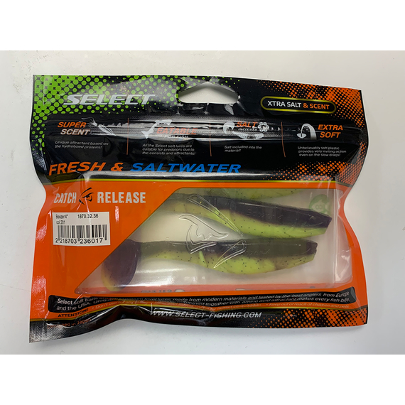 Силикон Select Boozer 4" col.201 (3 шт/упак), Длина силикона: 4.0" (10.16 см), Расцветка силикона: 201, фото , изображение 8