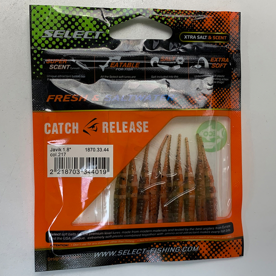 Силікон Select Javik 1.8" col.217 (9 шт/упак), Довжина силікону: 1.8" (4.57 см), Колір силікону: 217, фото , изображение 9