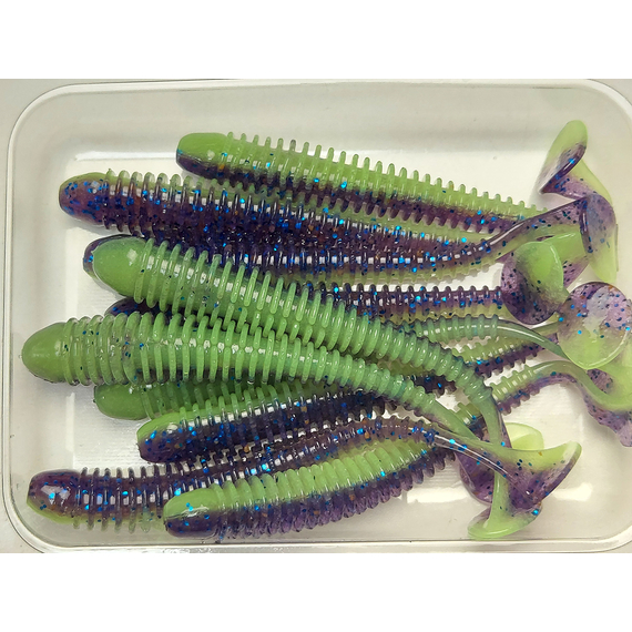 Силікон Keitech Swing Impact 2.5" (10 шт/упак), колір:pal#06 violet lime berry, Довжина силікону: 2.5" (6.3 см), Колір силікону: PAL#06 Violet Lime Berry, фото , изображение 7