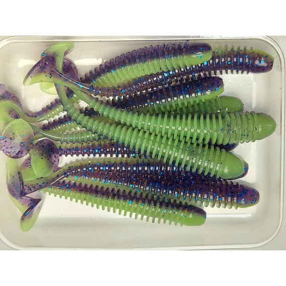 Силікон Keitech Swing Impact 2.5" (10 шт/упак), колір:pal#06 violet lime berry, Довжина силікону: 2.5" (6.3 см), Колір силікону: PAL#06 Violet Lime Berry, фото , изображение 8