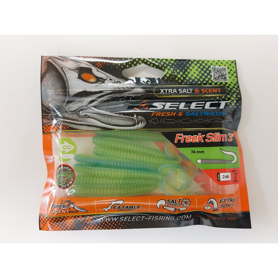 Силикон Select Freek Slim 3" col.245 (7 шт/пак), Длина силикона: 3" (7.62 см), Расцветка силикона: 245, фото , изображение 8