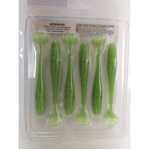 Силікон Keitech Swing Impact FAT 4.3" (6 шт/упак), колір:424 lime chartreuse, Довжина силікону: 4.3" (10.9 см), Колір силікону: 424 Lime Chartreuse, фото , изображение 6