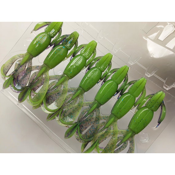 Силикон Keitech Crazy Flapper 3.6" (7 шт/упак) ц:pal#06 violet lime berry, Длина силикона: 3.6" (9.1 см), Расцветка силикона: PAL#06 Violet Lime Berry, фото , изображение 10