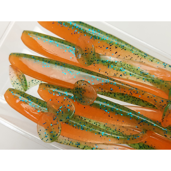 Силикон Keitech Easy Shiner 3" (10 шт/упак) ц:pal#11 rotten carrot, Длина силикона: 3" (7.6 см), Расцветка силикона: PAL#11 Rotten Carrot, фото , изображение 8