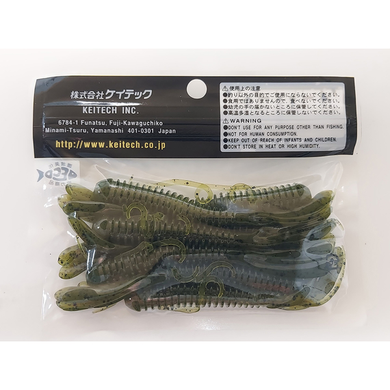 Силикон Keitech Hog Impact 4" (8 шт/упак) ц:102 watermelon pp., Длина силикона: 4" (10.2 см), Расцветка силикона: 102 Watermelon PP, фото , изображение 6