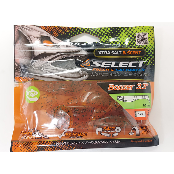 Силикон Select Boozer 3.3" col.127 (4 шт/упак), Длина силикона: 3.3" (8.38 см), Расцветка силикона: 127, фото , изображение 5