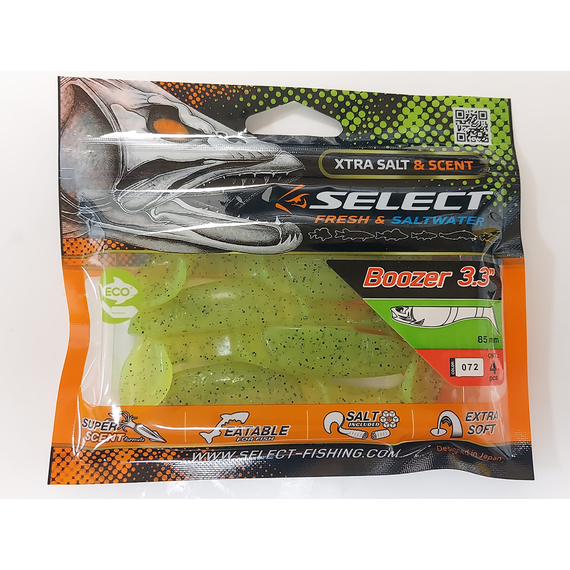 Силікон Select Boozer 3.3" col.072 (4 шт/пак), Длина силикона: 3.3" (8.38 см), Расцветка силикона: 072, фото , изображение 3