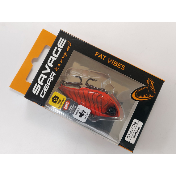 Воблер Savage Gear Fat Vibes 51S 51mm 11.0g Red Crayfish, Размер/Вес: 51мм/11г, Цвет воблера: Red Crayfish, фото , изображение 2