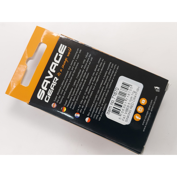 Воблер Savage Gear Fat Vibes 51S 51mm 11.0g Red Crayfish, Размер/Вес: 51мм/11г, Цвет воблера: Red Crayfish, фото , изображение 9