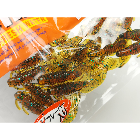 Силікон Reins Rockvibe Shad 3" 565 Motor Oil Green Flake (15шт/уп), Довжина силікону: 3.0" (7,62 см), Колір силікону: 565 Motor Oil Green Flake, фото , изображение 3