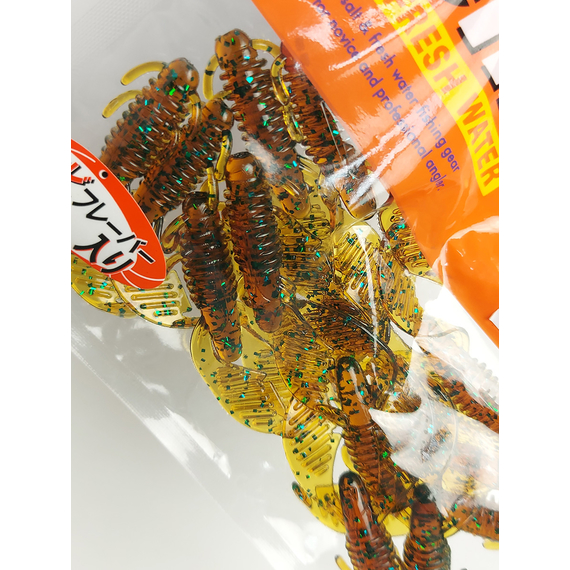 Силікон Reins Rockvibe Shad 3" 565 Motor Oil Green Flake (15шт/уп), Довжина силікону: 3.0" (7,62 см), Колір силікону: 565 Motor Oil Green Flake, фото , изображение 4