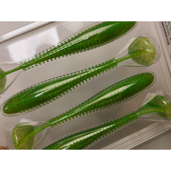 Силікон Keitech Swing Impact FAT 5.8" (4 шт/упак), колір:424 lime chartreuse, Довжина силікону: 5.8" (14.7 см), Колір силікону: 424 Lime Chartreuse, фото , изображение 8