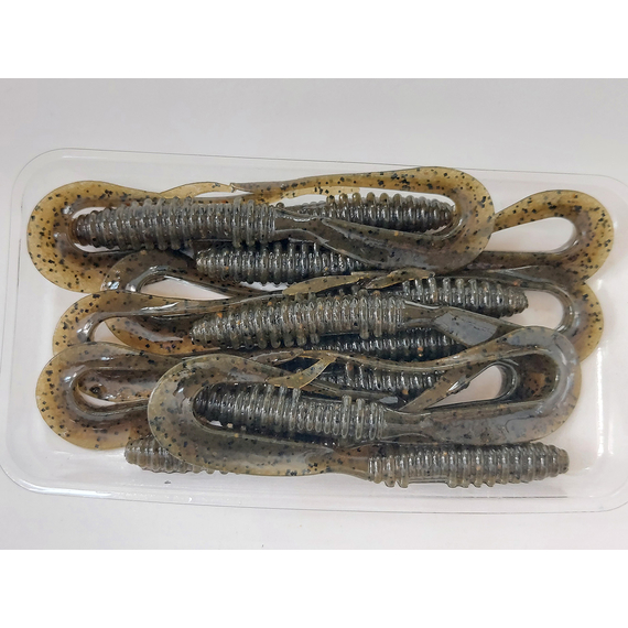 Силікон Keitech Mad Wag Mini 3.5" (10 шт/упак), колір:101 green pumpkin pp., Довжина силікону: 3.5" (8.9 см), Колір силікону: 101 Green Pumpkin PP, фото , изображение 6