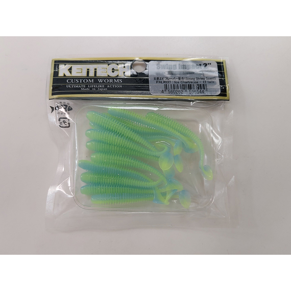 Силікон Keitech Swing Impact 2" (12 шт/упак), колір:pal#03 ice chartreuse, Довжина силікону: 2" (5.1 см), Колір силікону: PAL#03 Ice Chartreuse, фото , изображение 3