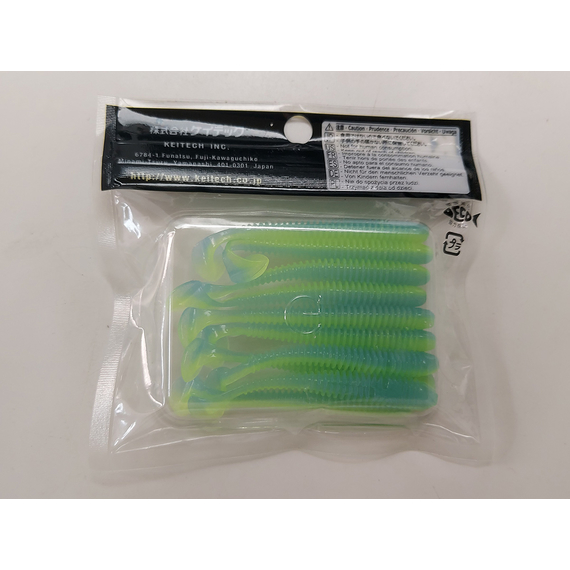 Силикон Keitech Swing Impact 2.5" (10 шт/упак) ц:pal#03 ice chartreuse, Длина силикона: 2.5" (6.3 см), Расцветка силикона: EA#13 Ice Chartreuse, фото , изображение 4