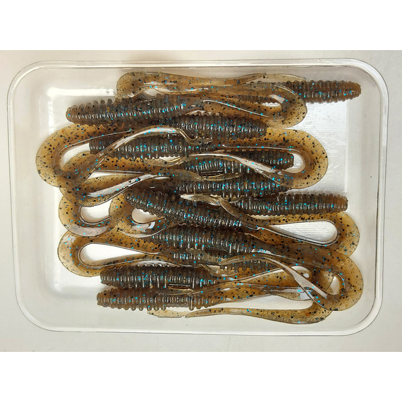 Силікон Keitech Mad Wag Mini 2.5" (12 шт/упак), колір:207 green pumpkin pp. flk, Довжина силікону: 2.5" (6.3 см), Колір силікону: 207 Green Pumpkin PP. Blue FLK, фото , изображение 11