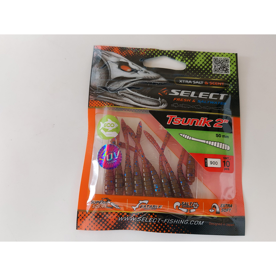 Силікон Select Tsunik 2" col.900 (10 шт/упак), Довжина силікону: 2" (5.08 см), Колір силікону: 900, фото , изображение 6