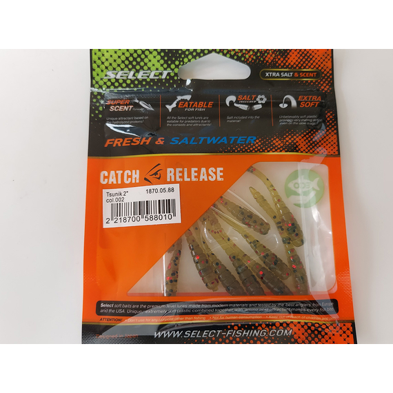 Силикон Select Tsunik 2" col.002 (10 шт/упак), Длина силикона: 2" (5.08 см), Расцветка силикона: 002, фото , изображение 6