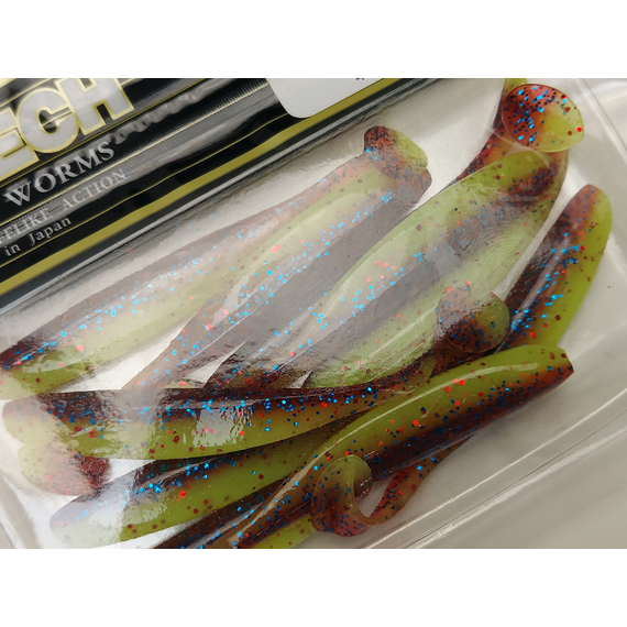 Силікон Keitech Easy Shiner 3" (10 шт/уп), колір:ea#15 grape chart red flk, Довжина силікону: 3" (7.6 см), Колір силікону: ea#15 grape chart red flk, фото , изображение 8