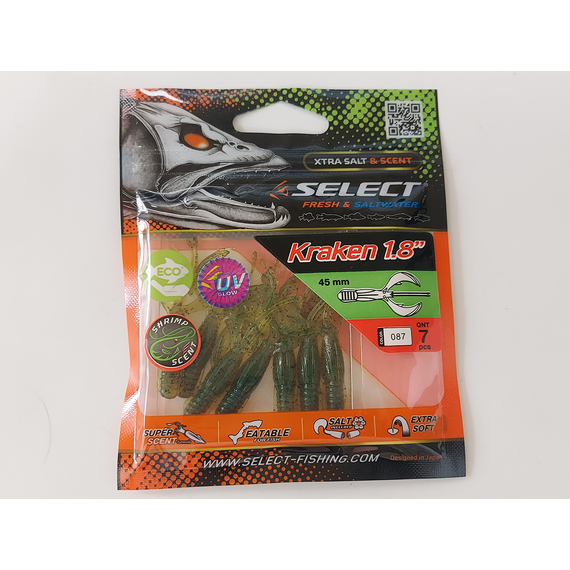 Силікон Select Kraken 1.8" col.087 (7 шт/упак), Довжина силікону: 1.8" (4.57 см), Колір силікону: 087, фото , изображение 7