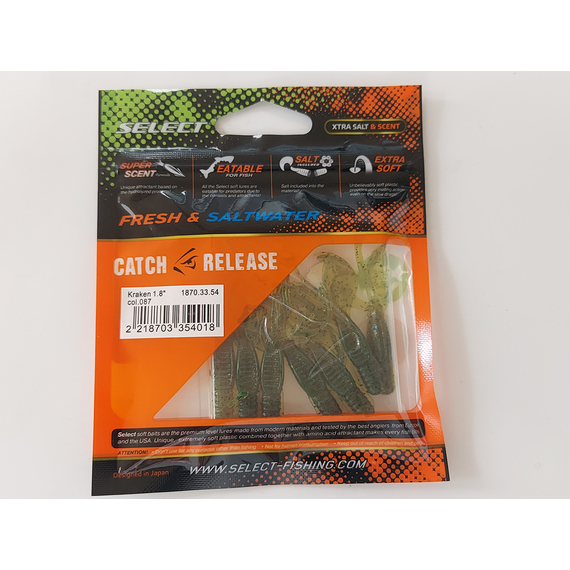 Силікон Select Kraken 1.8" col.087 (7 шт/упак), Довжина силікону: 1.8" (4.57 см), Колір силікону: 087, фото , изображение 8