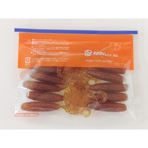 Силікон Reins Fat G-Tail Grub 2" 566 Motor Oil Red Flake (20шт/уп), Довжина силікону: 2.0" (5,08 см), Колір силікону: 566 Motor Oil Red Flake, фото , изображение 6