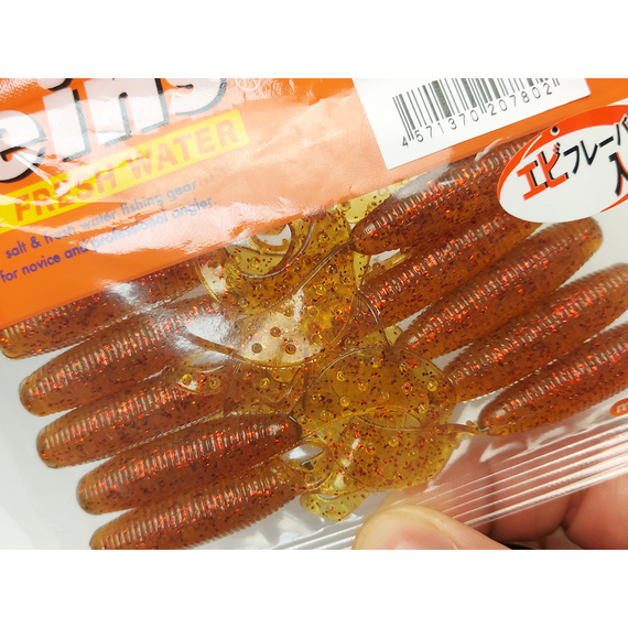 Силікон Reins Fat G-Tail Grub 2" 566 Motor Oil Red Flake (20шт/уп), Довжина силікону: 2.0" (5,08 см), Колір силікону: 566 Motor Oil Red Flake, фото , изображение 5