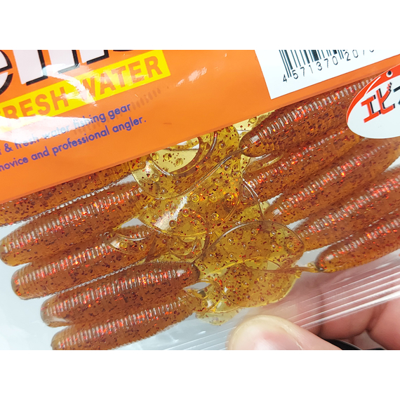 Силікон Reins Fat G-Tail Grub 2" 566 Motor Oil Red Flake (20шт/уп), Довжина силікону: 2.0" (5,08 см), Колір силікону: 566 Motor Oil Red Flake, фото , изображение 2