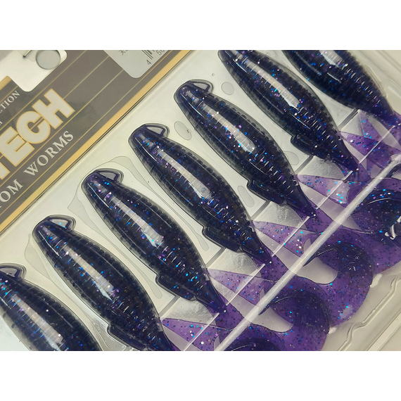 Силікон Keitech Flapper Grub 4" (7 шт/упак), колір:ea#04 violet, Довжина силікону: 4" (10.2 см), Колір силікону: EA#04 Violet, фото , изображение 2