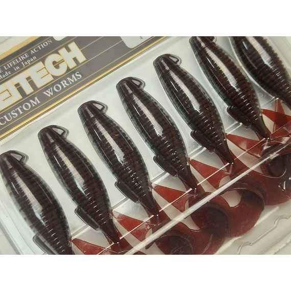 Силікон Keitech Flapper Grub 4" (7 шт/упак), колір:006 cola, Довжина силікону: 4" (10.2 см), Колір силікону: 006 Cola, фото , изображение 2