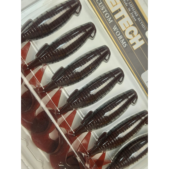 Силікон Keitech Flapper Grub 4" (7 шт/упак), колір:006 cola, Довжина силікону: 4" (10.2 см), Колір силікону: 006 Cola, фото , изображение 5