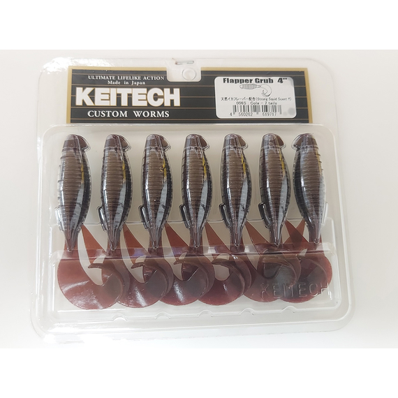 Силікон Keitech Flapper Grub 4" (7 шт/упак), колір:006 cola, Довжина силікону: 4" (10.2 см), Колір силікону: 006 Cola, фото , изображение 3