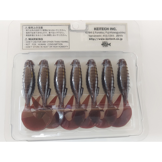 Силікон Keitech Flapper Grub 4" (7 шт/упак), колір:006 cola, Довжина силікону: 4" (10.2 см), Колір силікону: 006 Cola, фото , изображение 4