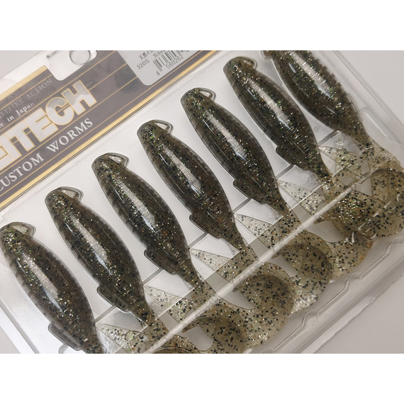 Силікон Keitech Flapper Grub 4" (7 шт/упак), колір:320 silver shad, Довжина силікону: 4" (10.2 см), Колір силікону: 320 Silver Shad, фото , изображение 2