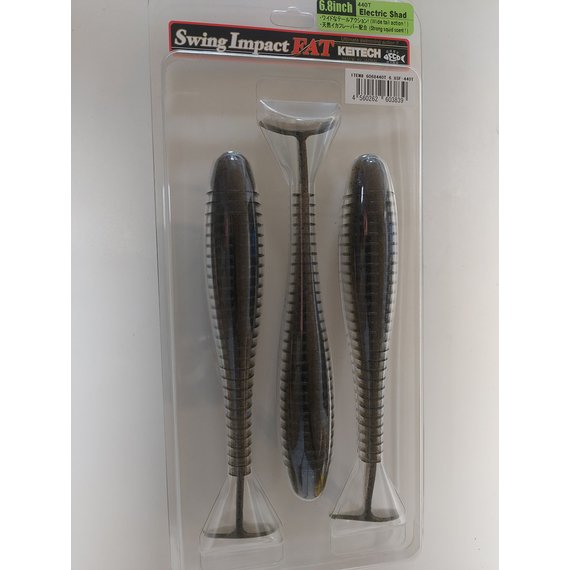 Силікон Keitech Swing Impact FAT 6.8" (3 шт/упак), колір:440 electric shad, Довжина силікону: 6.8" (17.3 см), Колір силікону: 440 Electric Shad, фото , изображение 6