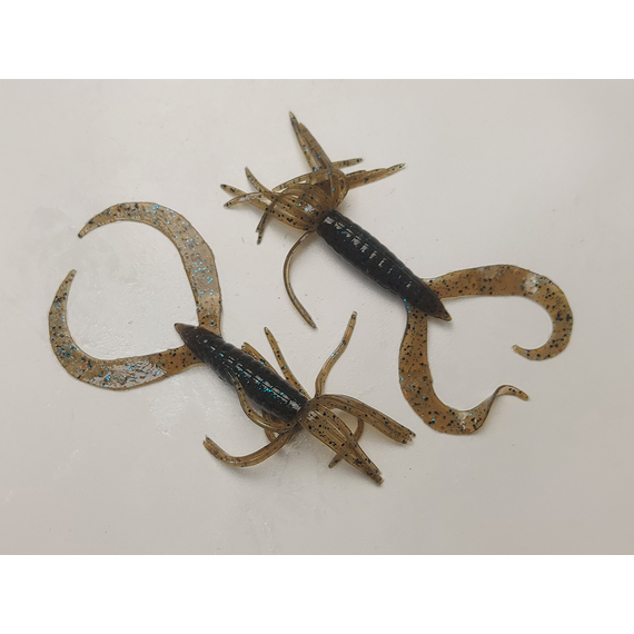 Силікон Keitech Little Spider 2" (8 шт/упак), колір:207 green pumpkin pp. flk, Довжина силікону: 2" (5.1 см), Колір силікону: 207 Green Pumpkin PP. Blue FLK, фото , изображение 4