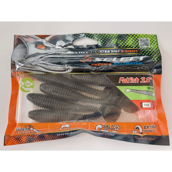 Силикон Select Fatfish 3.8" col.102 (5 шт/упак), Длина силикона: 3.8" (9.65 см), Расцветка силикона: 102, фото , изображение 7