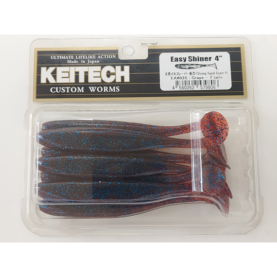 Силікон Keitech Easy Shiner 4" (7 шт/упак), колір:ea#03 grape, Довжина силікону: 4" (10.2 см), Колір силікону: EA#03 Grape, фото , изображение 7